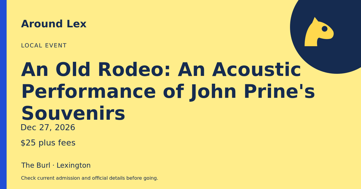 Around Lex share card for An Old Rodeo: An Acoustic Performance of John Prine's Souvenirs