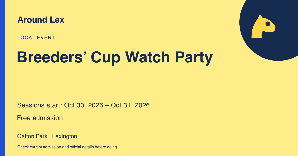 Around Lex share card for Breeders’ Cup Watch Party