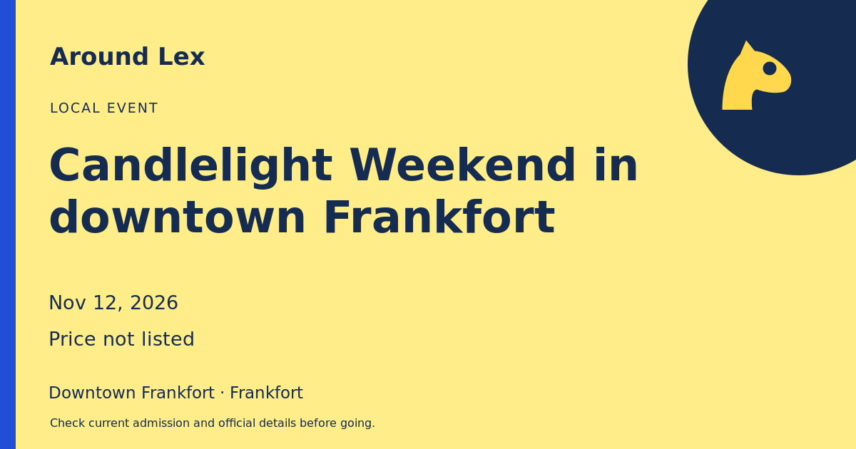 Around Lex share card for Candlelight Weekend in downtown Frankfort