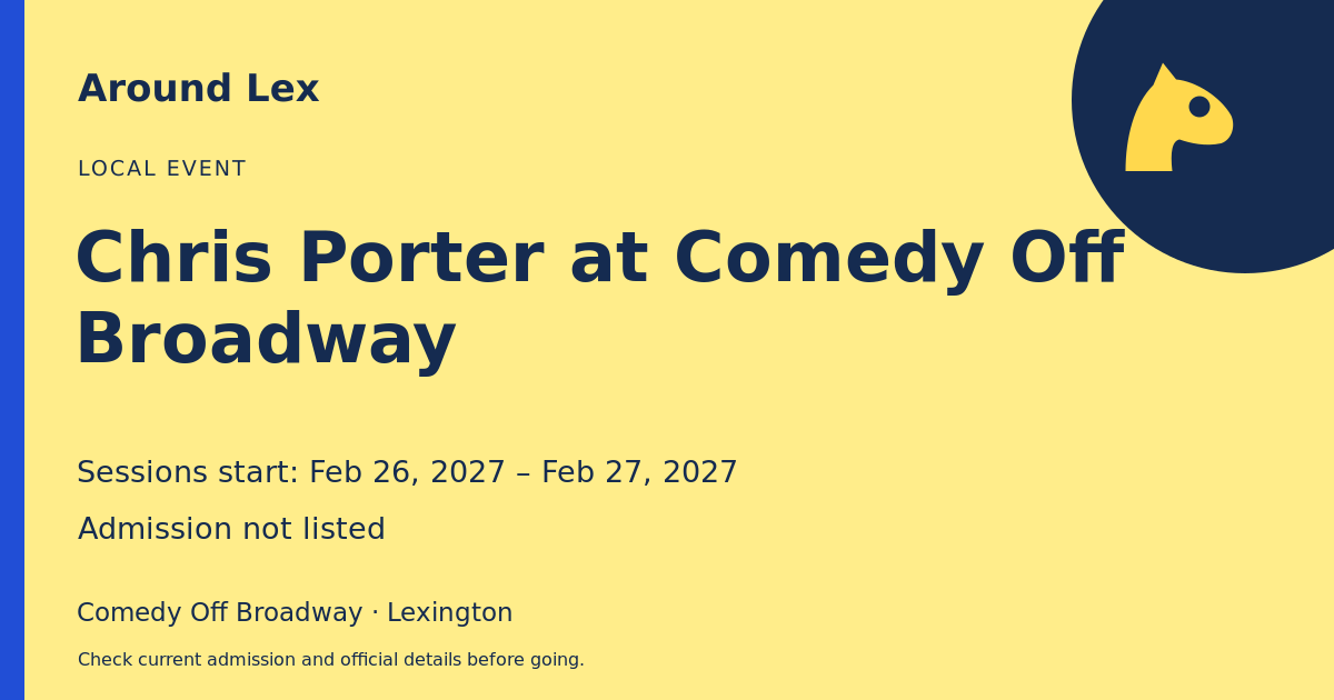 Around Lex share card for Chris Porter at Comedy Off Broadway