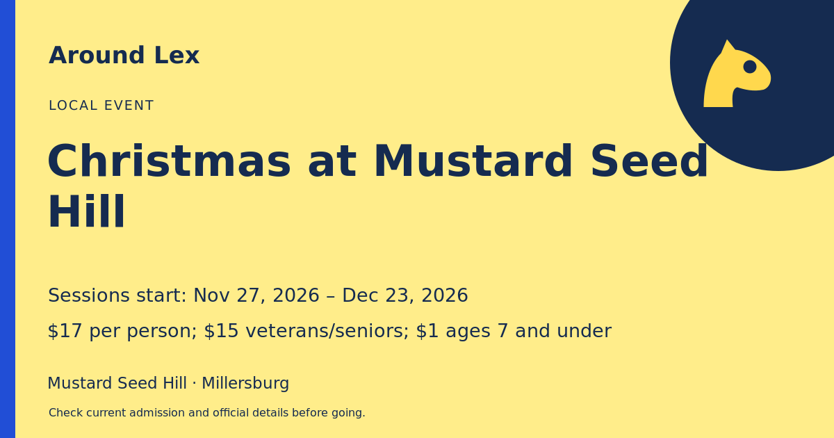 Around Lex share card for Christmas at Mustard Seed Hill