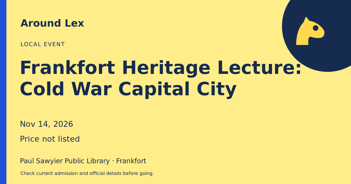 Around Lex share card for Frankfort Heritage Lecture: Cold War Capital City