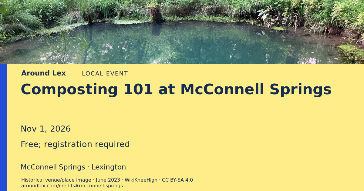 Around Lex share card for Composting 101 at McConnell Springs