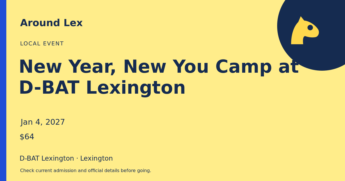 Around Lex share card for New Year, New You Camp at D-BAT Lexington