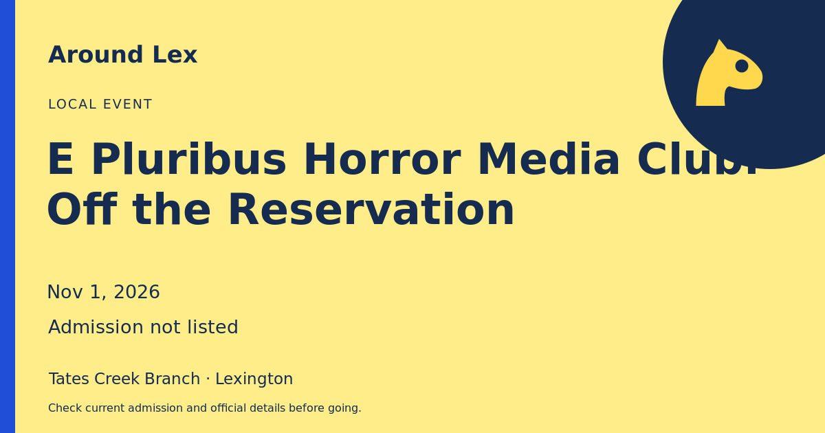 Around Lex share card for E Pluribus Horror Media Club: Off the Reservation