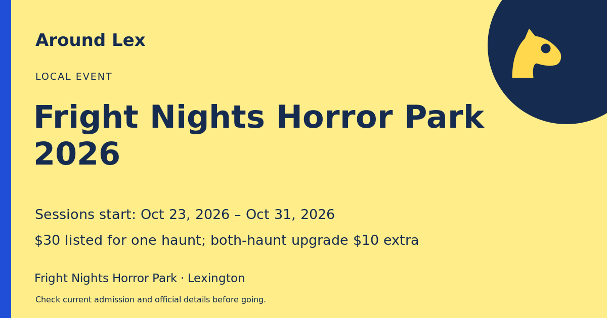 Around Lex share card for Fright Nights Horror Park 2026