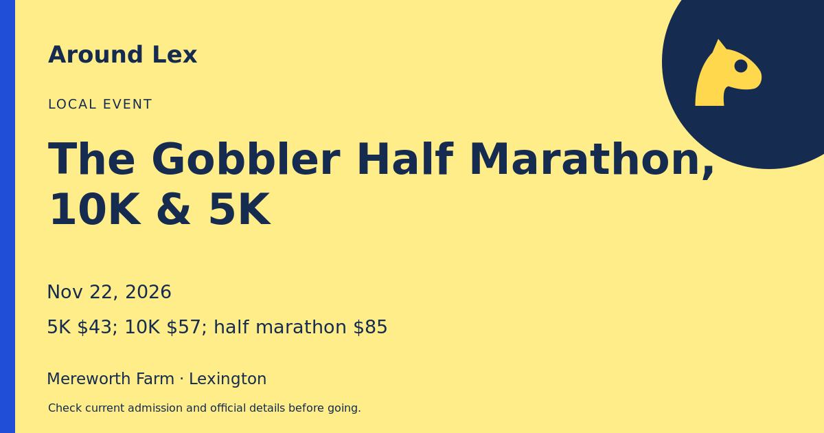 Around Lex share card for The Gobbler Half Marathon, 10K & 5K