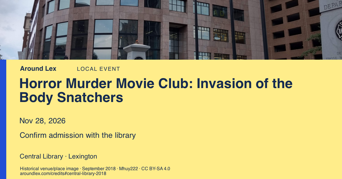 Around Lex share card for Horror Murder Movie Club: Invasion of the Body Snatchers