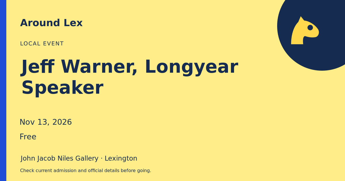 Around Lex share card for Jeff Warner, Longyear Speaker