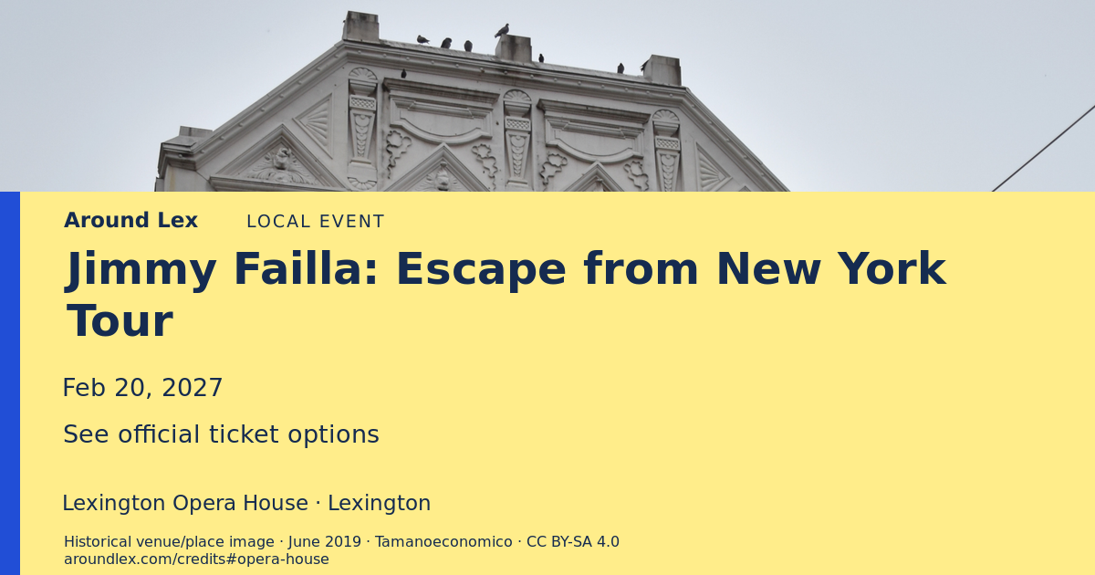 Around Lex share card for Jimmy Failla: Escape from New York Tour