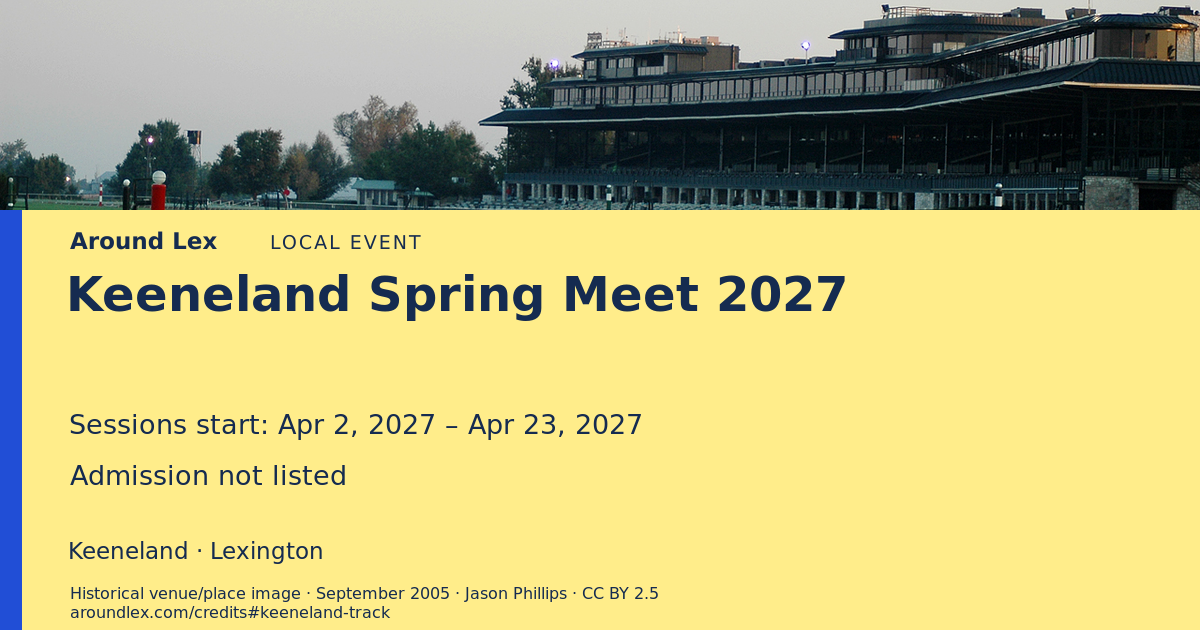 Around Lex share card for Keeneland Spring Meet 2027