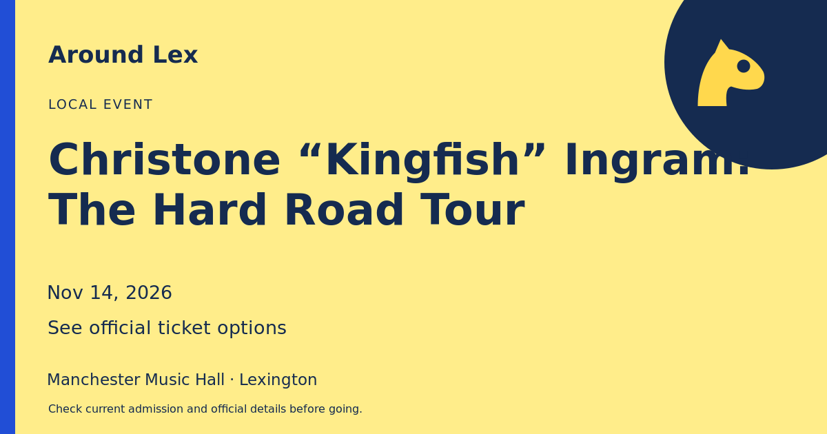 Around Lex share card for Christone “Kingfish” Ingram: The Hard Road Tour