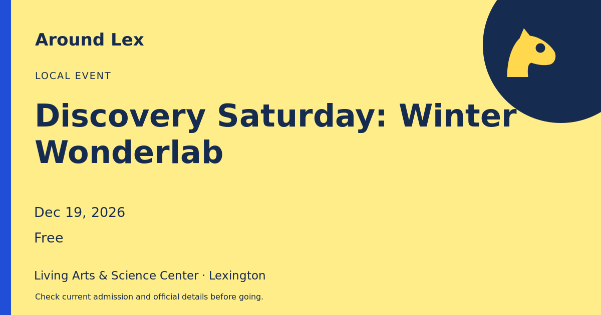 Around Lex share card for Discovery Saturday: Winter Wonderlab