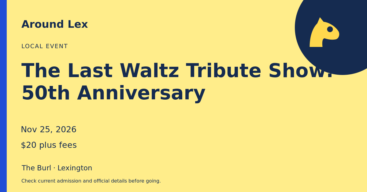 Around Lex share card for The Last Waltz Tribute Show: 50th Anniversary