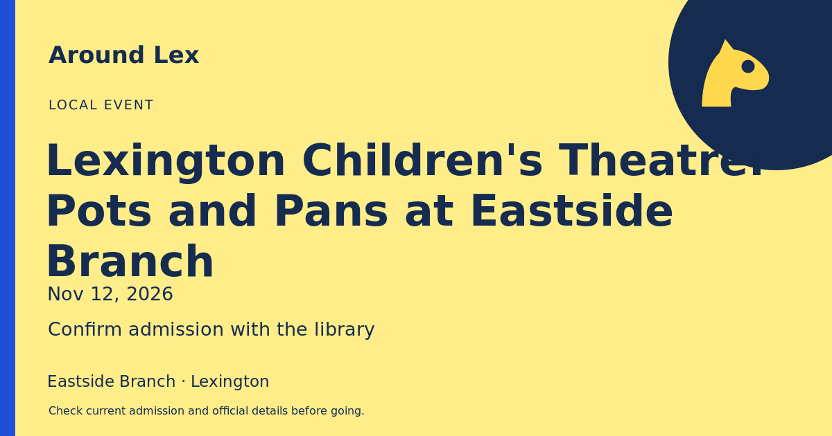 Around Lex share card for Lexington Children's Theatre: Pots and Pans at Eastside Branch