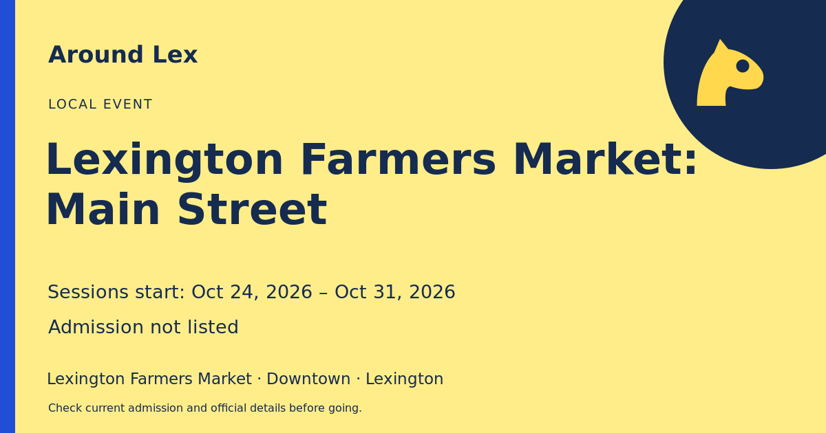 Around Lex share card for Lexington Farmers Market: Main Street
