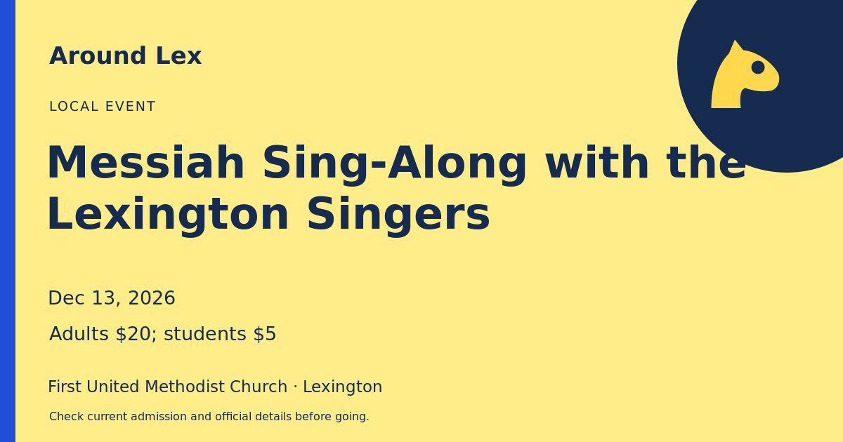 Around Lex share card for Messiah Sing-Along with the Lexington Singers
