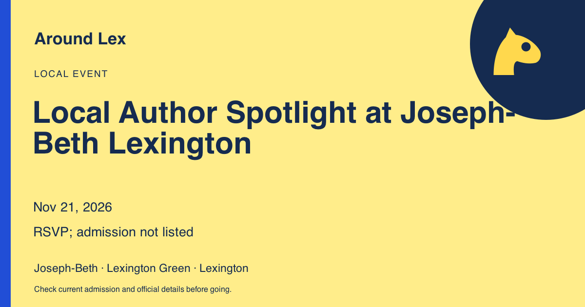 Around Lex share card for Local Author Spotlight at Joseph-Beth Lexington