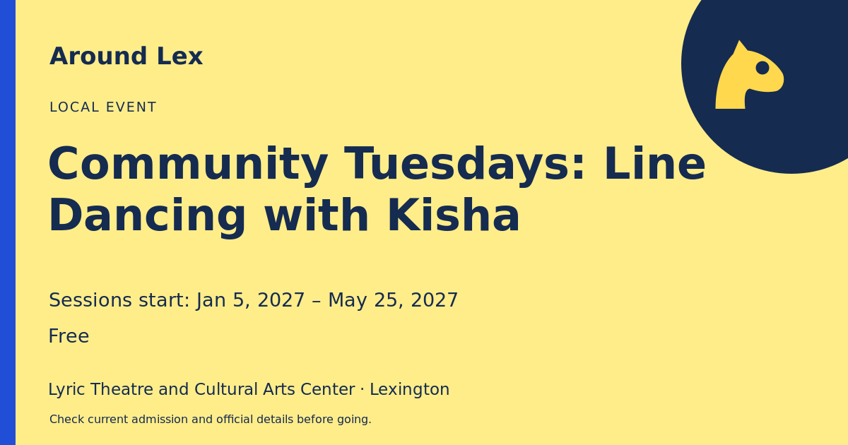 Around Lex share card for Community Tuesdays: Line Dancing with Kisha