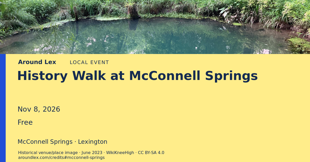 Around Lex share card for History Walk at McConnell Springs