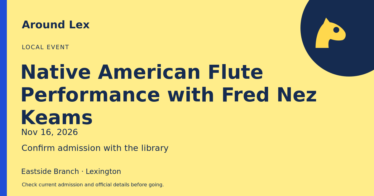Around Lex share card for Native American Flute Performance with Fred Nez Keams