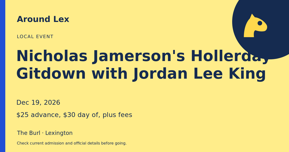 Around Lex share card for Nicholas Jamerson's Hollerday Gitdown with Jordan Lee King