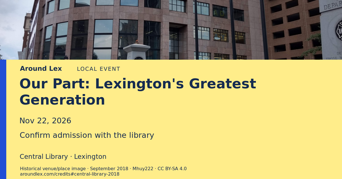 Around Lex share card for Our Part: Lexington's Greatest Generation