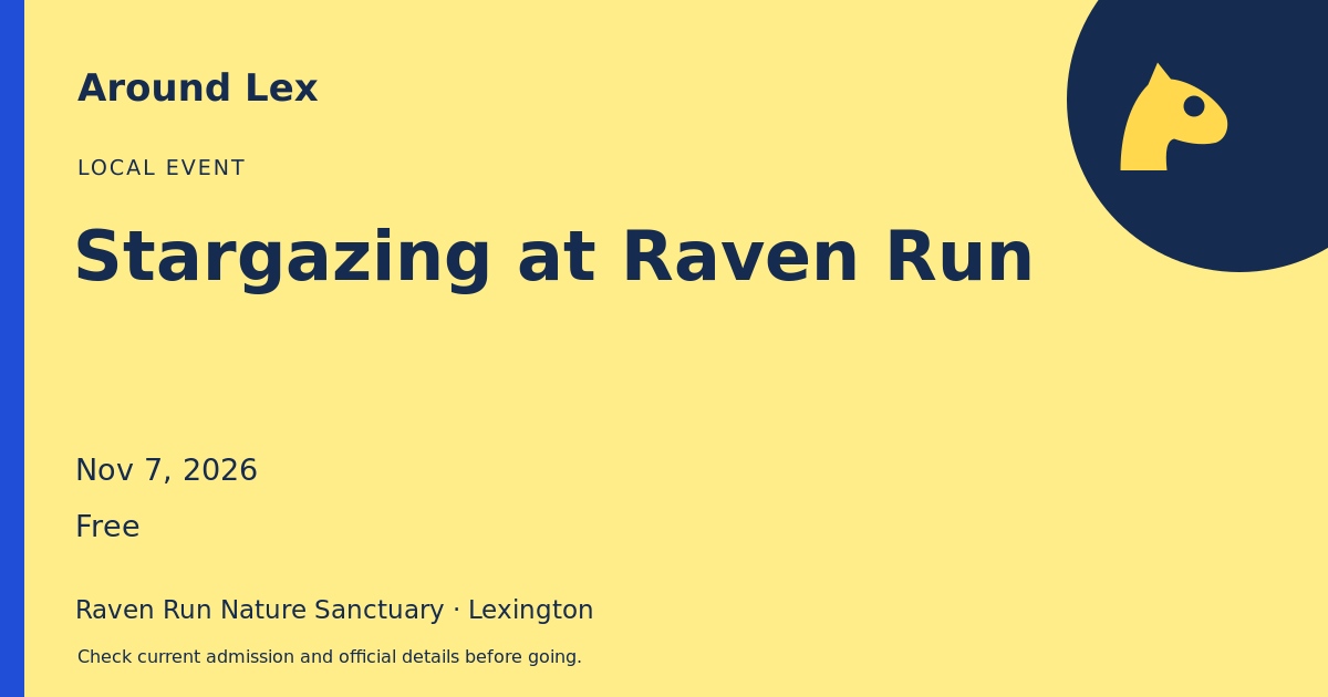 Around Lex share card for Stargazing at Raven Run