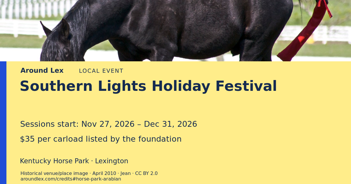 Around Lex share card for Southern Lights Holiday Festival