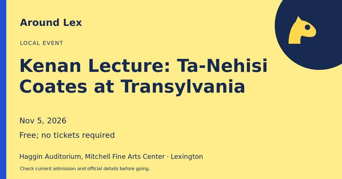 Around Lex share card for Kenan Lecture: Ta-Nehisi Coates at Transylvania