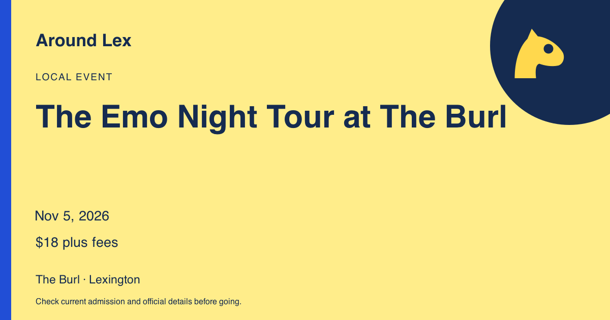 Around Lex share card for The Emo Night Tour at The Burl