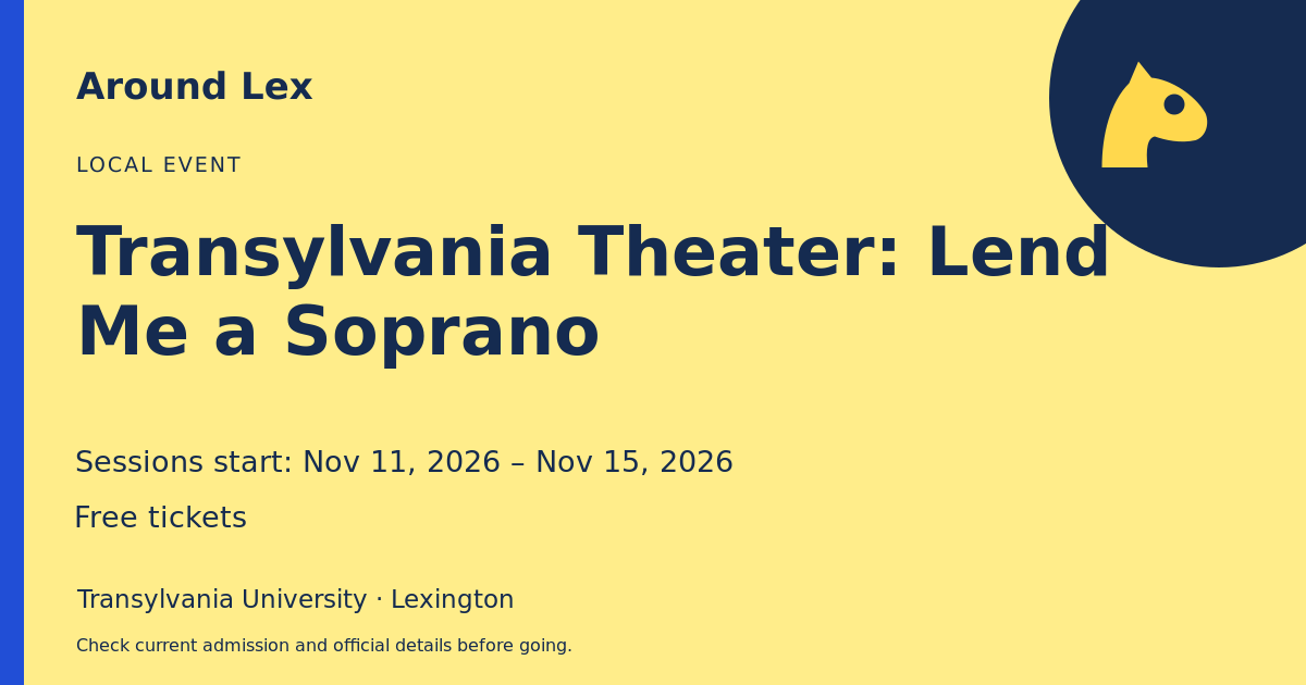 Around Lex share card for Transylvania Theater: Lend Me a Soprano