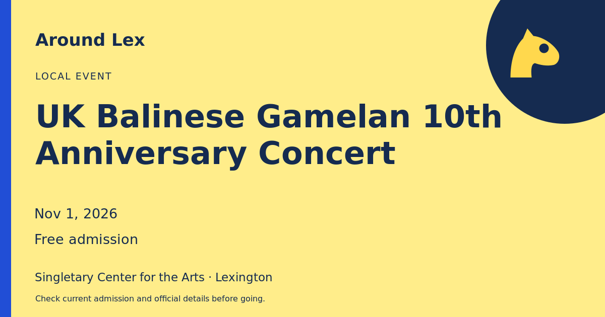 Around Lex share card for UK Balinese Gamelan 10th Anniversary Concert