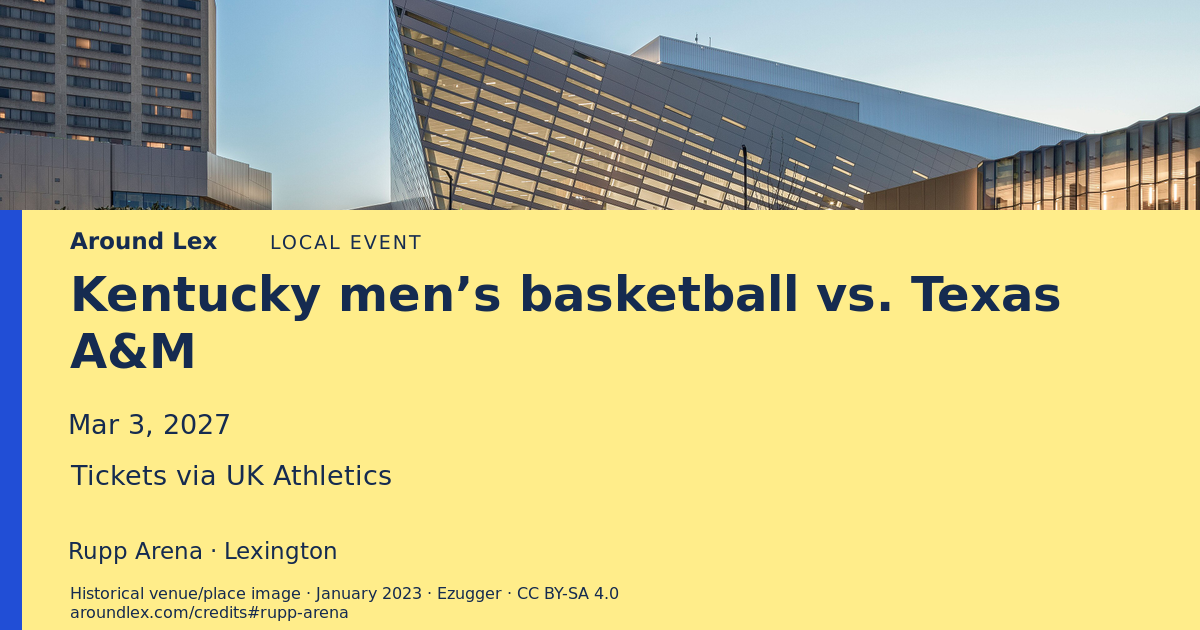 Around Lex share card for Kentucky men’s basketball vs. Texas A&M