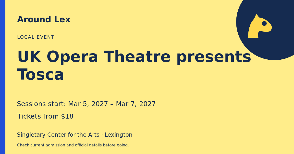 Around Lex share card for UK Opera Theatre presents Tosca
