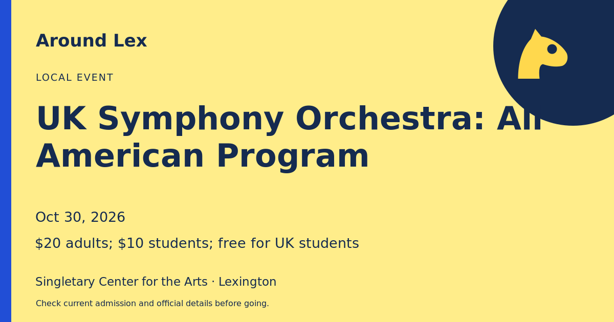 Around Lex share card for UK Symphony Orchestra: All American Program