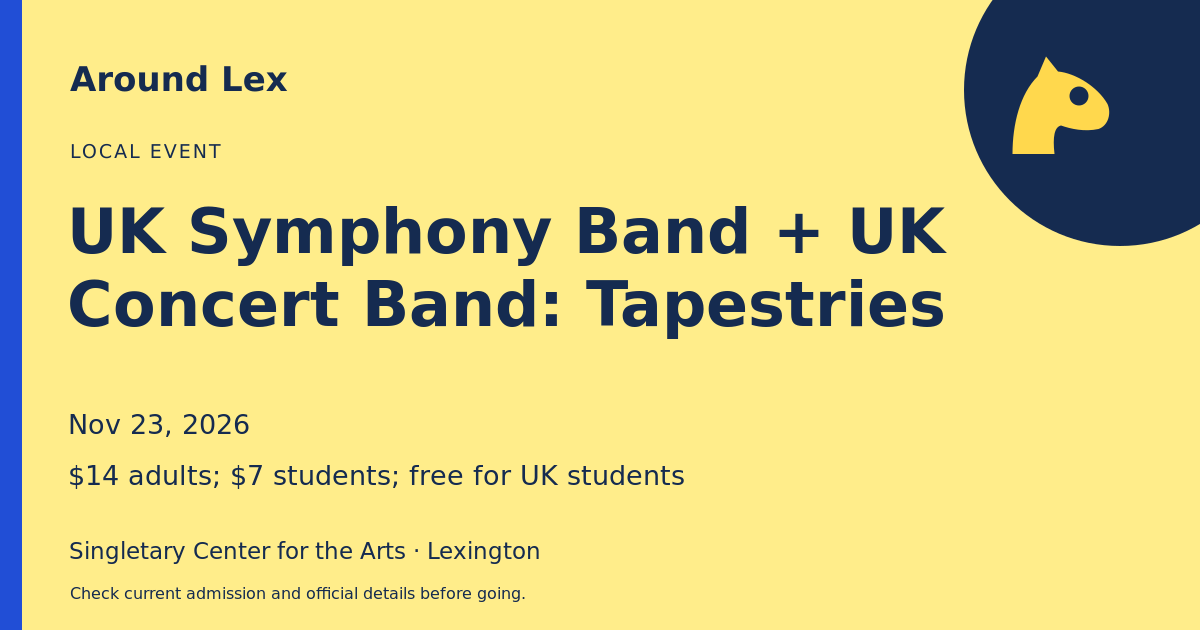 Around Lex share card for UK Symphony Band + UK Concert Band: Tapestries