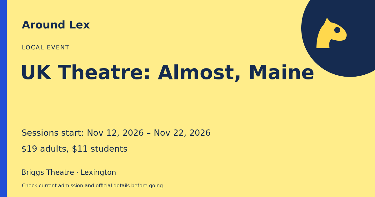 Around Lex share card for UK Theatre: Almost, Maine