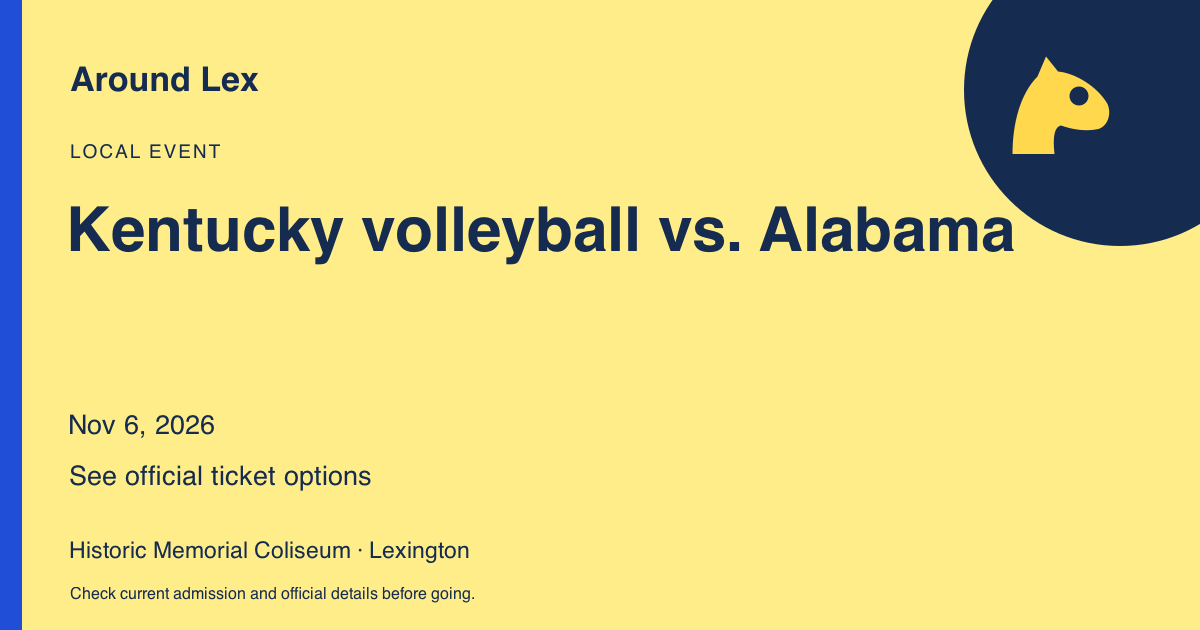 Around Lex share card for Kentucky volleyball vs. Alabama