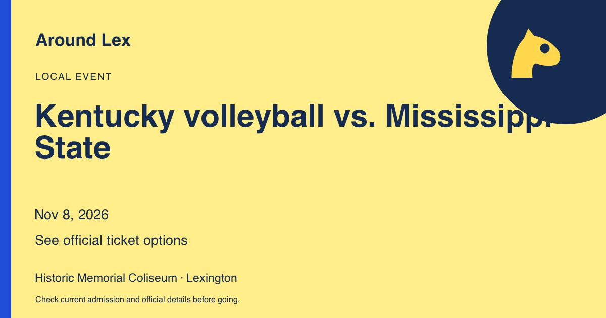 Around Lex share card for Kentucky volleyball vs. Mississippi State