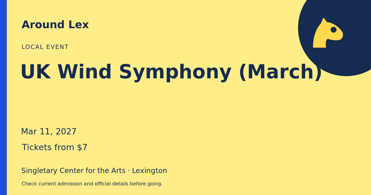 Around Lex share card for UK Wind Symphony (March)