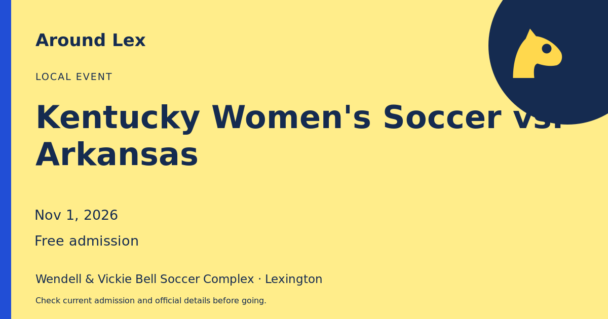 Around Lex share card for Kentucky Women's Soccer vs. Arkansas