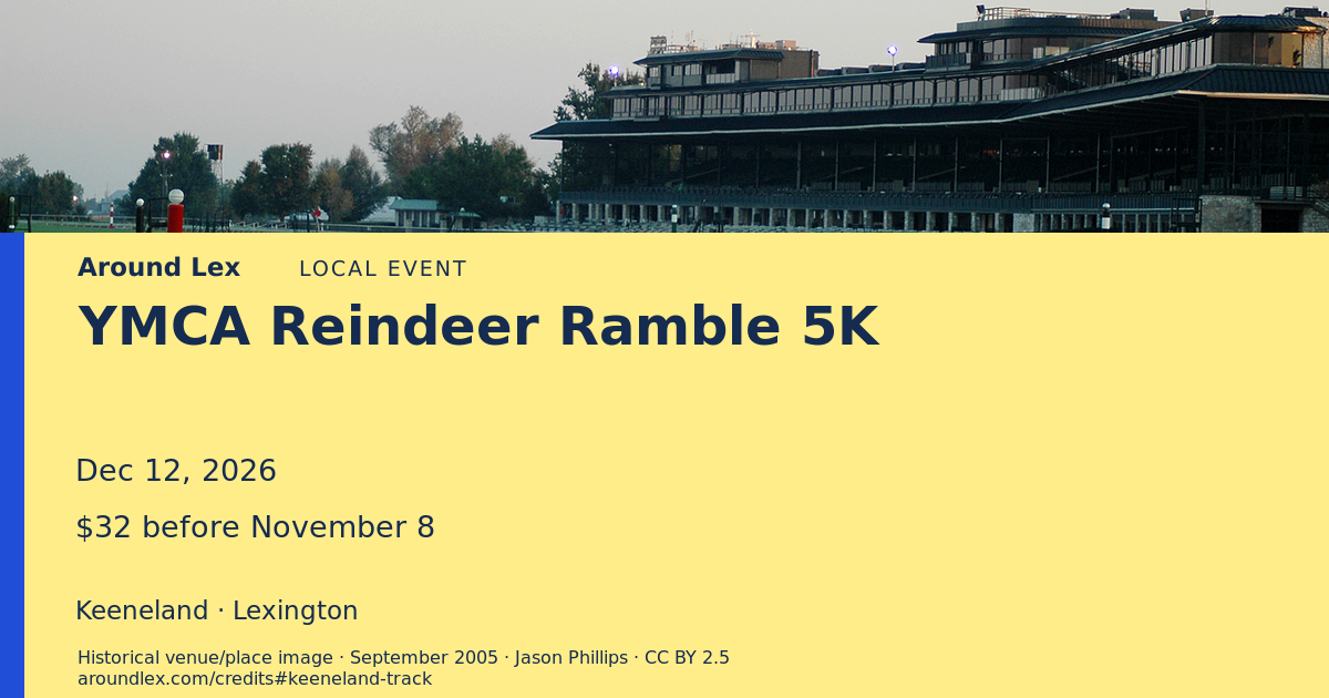 Around Lex share card for YMCA Reindeer Ramble 5K